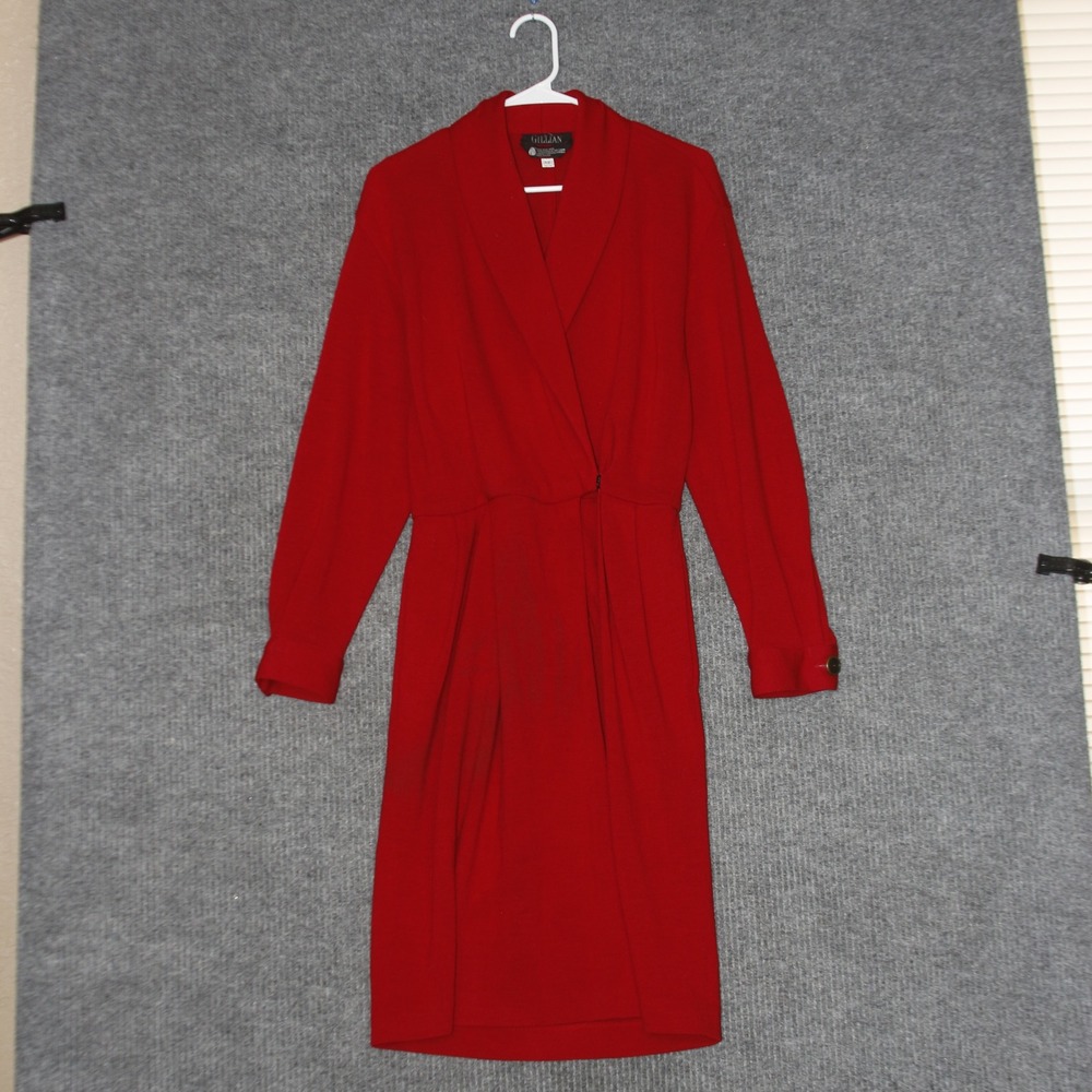 Neiman Marcus Gillian Women's Coat Dress Size 12‎ Red VINTAGE 100% Wool